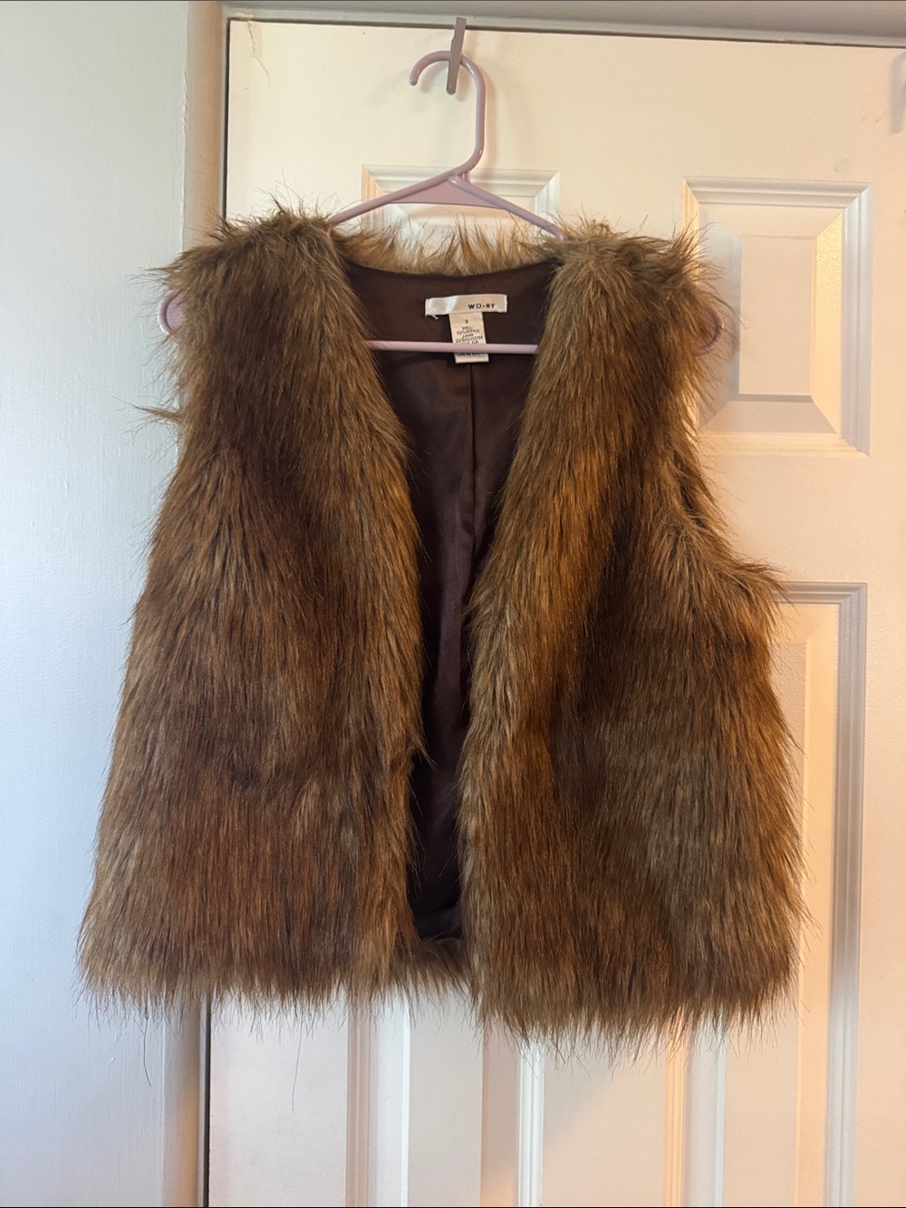 WD.NY Brown Faux Fur Vest